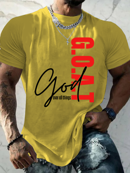 G.O.A.T. Jesus God Christian Cotton T-Shirt