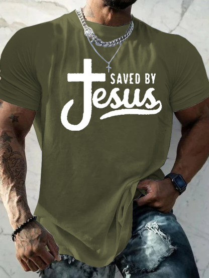 Saved By Jesus Jesus God Christian Cotton T-Shirt