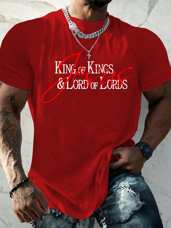 Yeshua King Of Kings Lord Of Lords Jesus God Christian Cotton T-Shirt