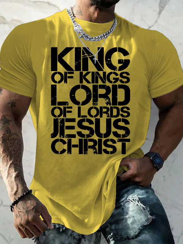 Yeshua King Of Kings Lord Of Lords Jesus God Christian Cotton T-Shirt