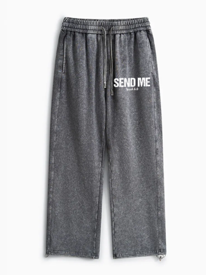 Isaiah 6:8 - SEND ME Jesus God Christian Washed Sweatpants