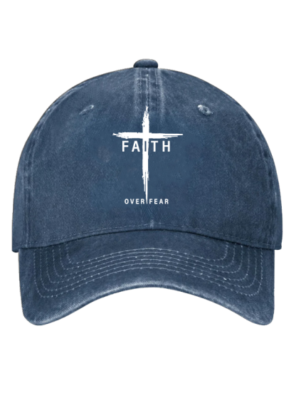 Faith Over Fear Cross Christian Hat