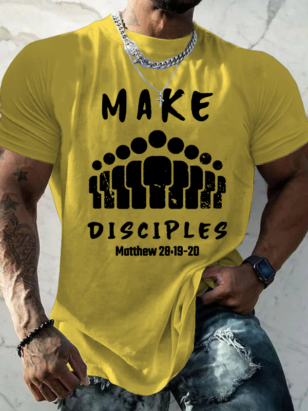 Make Disciples Matthew 28 Jesus God Christian Cotton T-Shirt