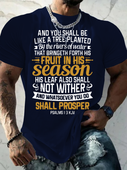 And You Shall Be Like A Tree Planted By The Rivers Of Water Jesus God Christian Cotton T-Shirt