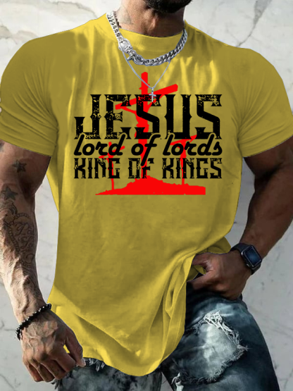 King Of Kings Lord Of Lords Jesus God Christian Cotton T-Shirt