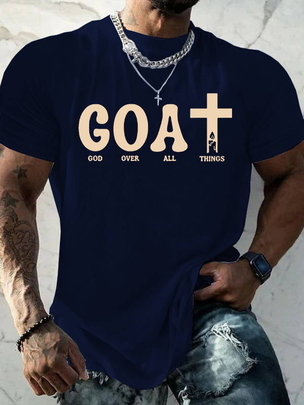God Over All Things Jesus God Christian Cotton T-Shirt
