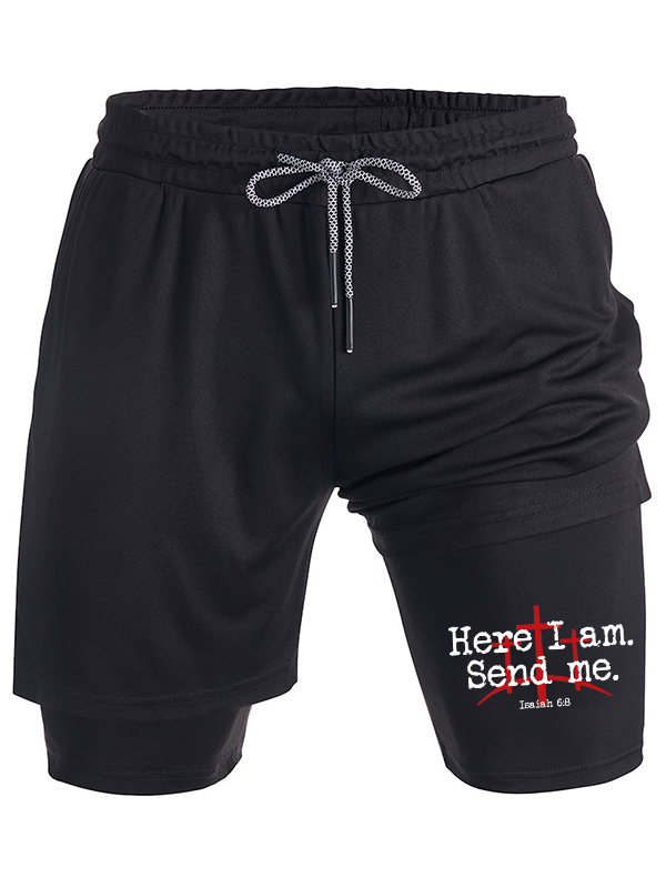 Here I Am Send Me - Bible Verse Isaiah 6:8 Christian Performance Shorts