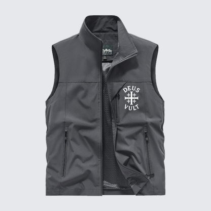 Deus Vult Jesus God Christian Outdoor Quick-dry Vest