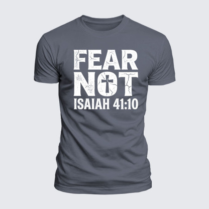 Fear Not Isaiah 41:10 Jesus God Christian  – Luxe Mercerized Interlock Cotton Tee