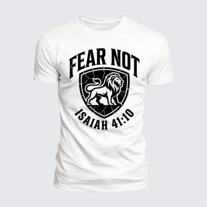 Fear Not Isaiah 41:10 Jesus God Christian  – Luxe Mercerized Interlock Cotton Tee