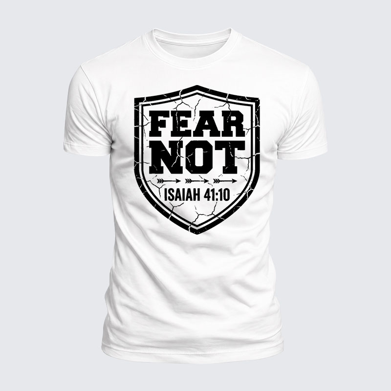 Fear Not Isaiah 41:10 Jesus God Christian  – Luxe Mercerized Interlock Cotton Tee