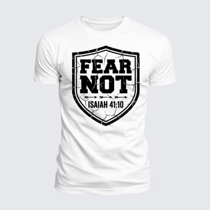 Fear Not Isaiah 41:10 Jesus God Christian  – Luxe Mercerized Interlock Cotton Tee
