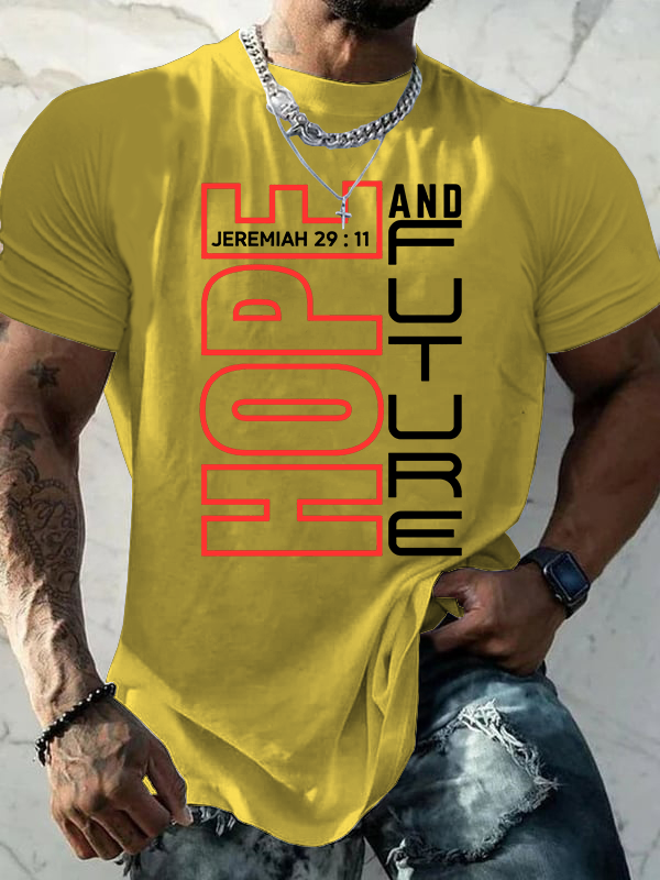 Hope and Future Jeremiah 29:11 Jesus God Christian Cotton T-Shirt