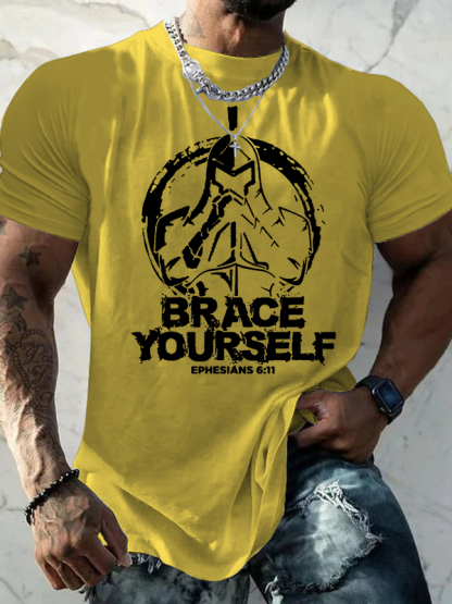 Brace Yourself  Jesus God Christian Cotton T-Shirt