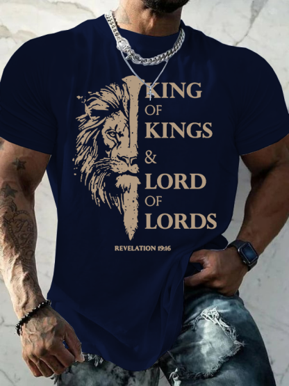 King Of Kings Jesus God Christian Cotton T-Shirt
