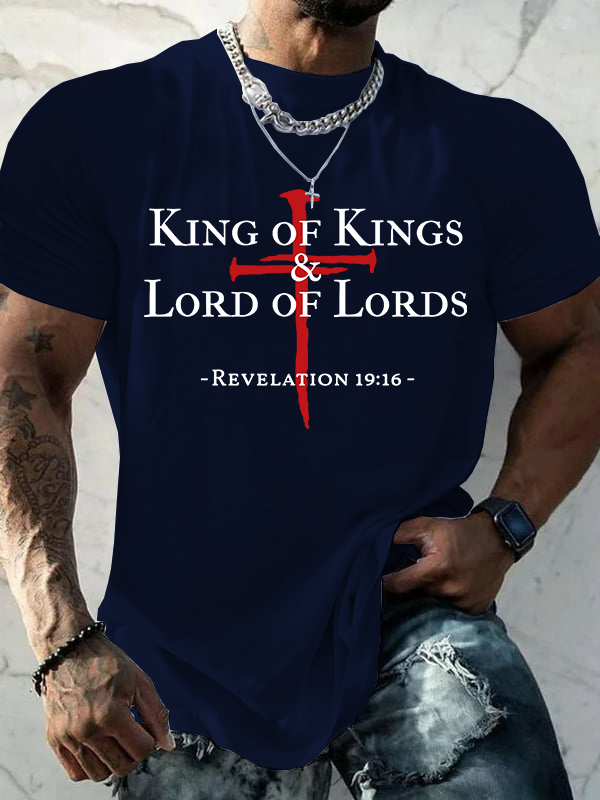 King of kings & Lord of Lords  Jesus God Christian Cotton T-Shirt