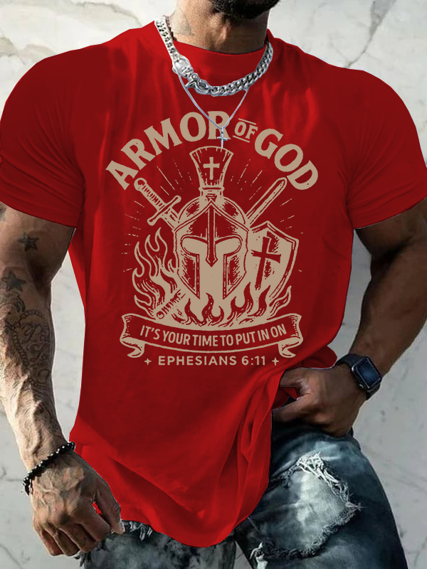 Armor Of God Jesus God Christian Cotton T-Shirt