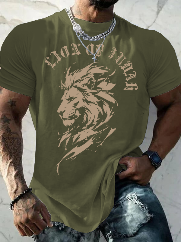 Lion Of Judah  Jesus God Christian Cotton T-Shirt