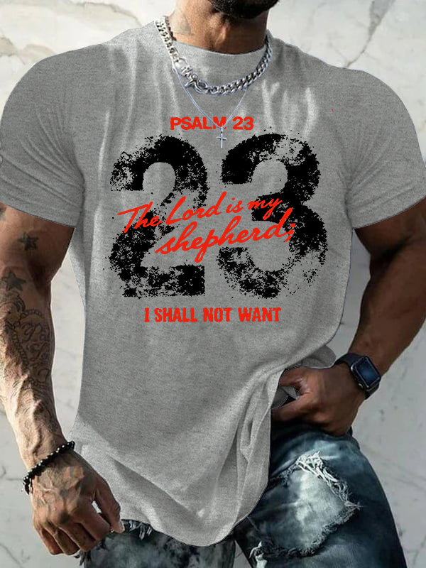 Psalm 23 Jesus God Christian Cotton T-Shirt