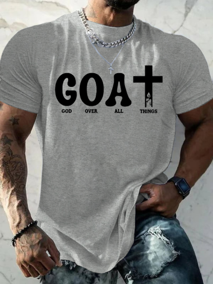 God Over All Things Jesus God Christian Cotton T-Shirt