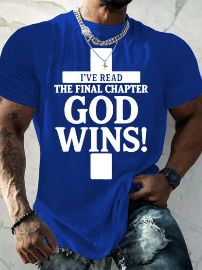 God Wins Jesus God Christian Cotton T-Shirt