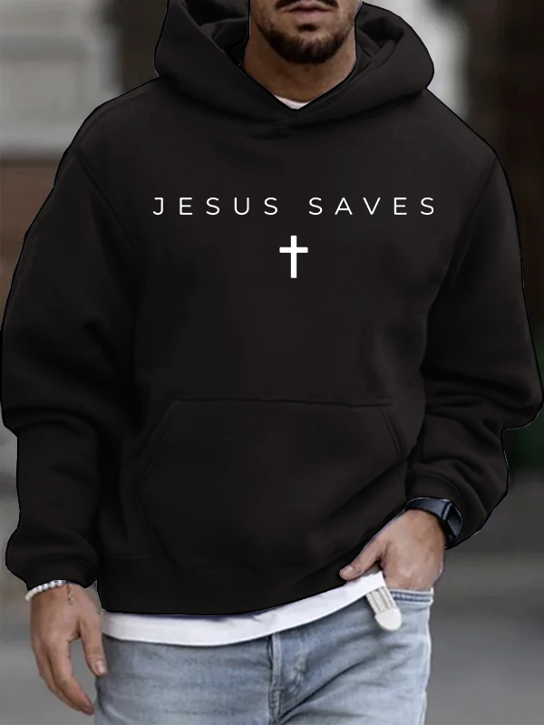 Jesus Saves Christian Cotton Hoodie
