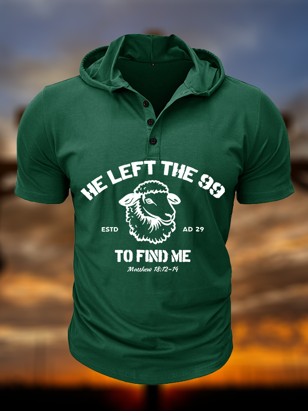 Man of Faith Rooted in Christ  Christian Hooded Henley T Shirt