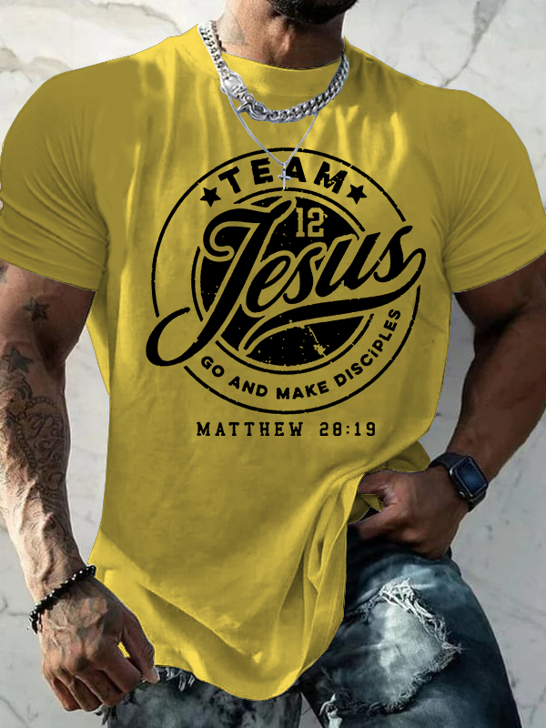Team Jesus Go And Make Disciples Matthew Jesus God Christian Cotton T-Shirt