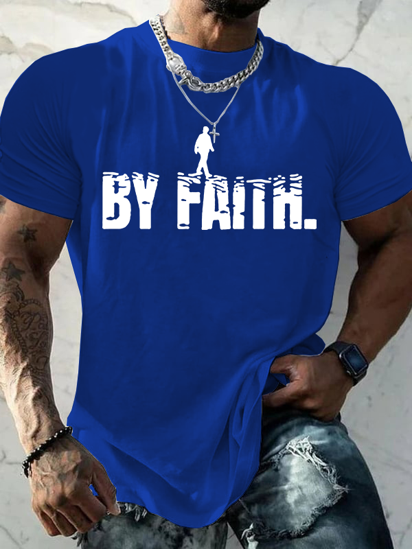 By Faith Jesus God Christian Cotton T-Shirt