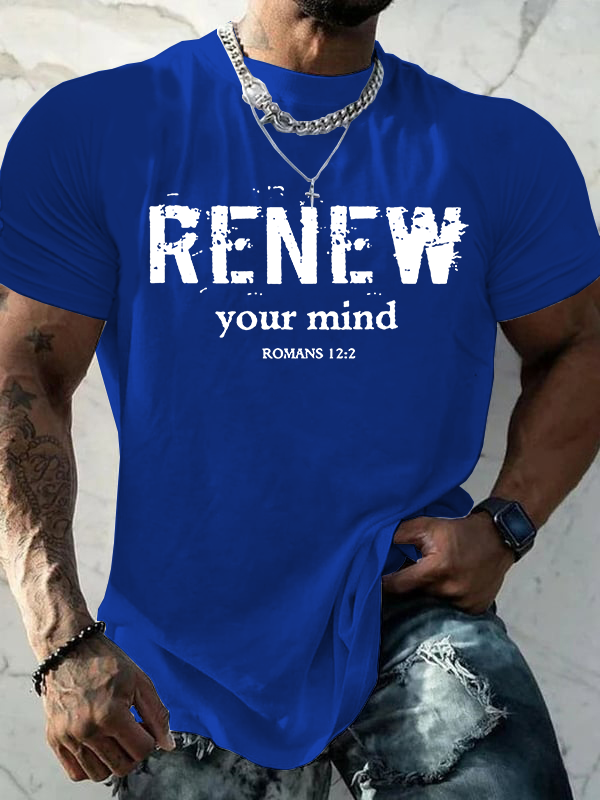 Renew Your Mind Jesus God Christian Cotton T-Shirt