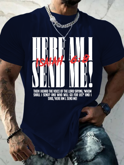 Isaiah 6:8 – “Send Me”  Jesus God Christian Cotton T-Shirt