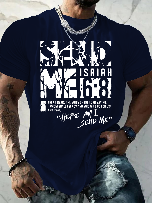 Send Me Isaiah 6:8 Jesus God Christian Cotton T-Shirt