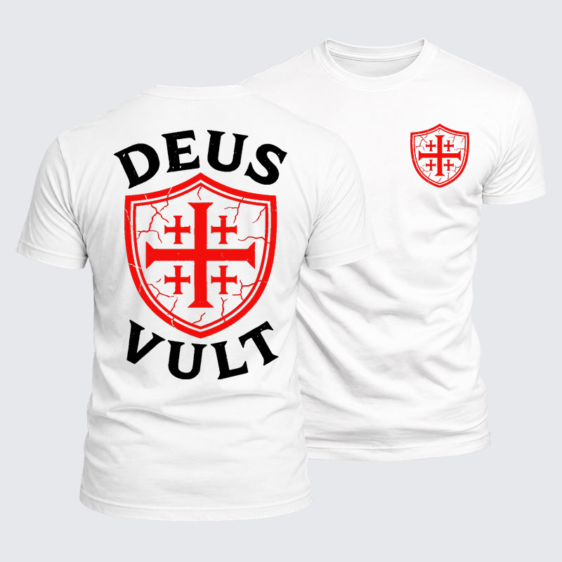 Deus Vult Jesus God Christian  – Luxe Mercerized Interlock Cotton Tee