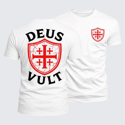 Deus Vult Jesus God Christian  – Luxe Mercerized Interlock Cotton Tee