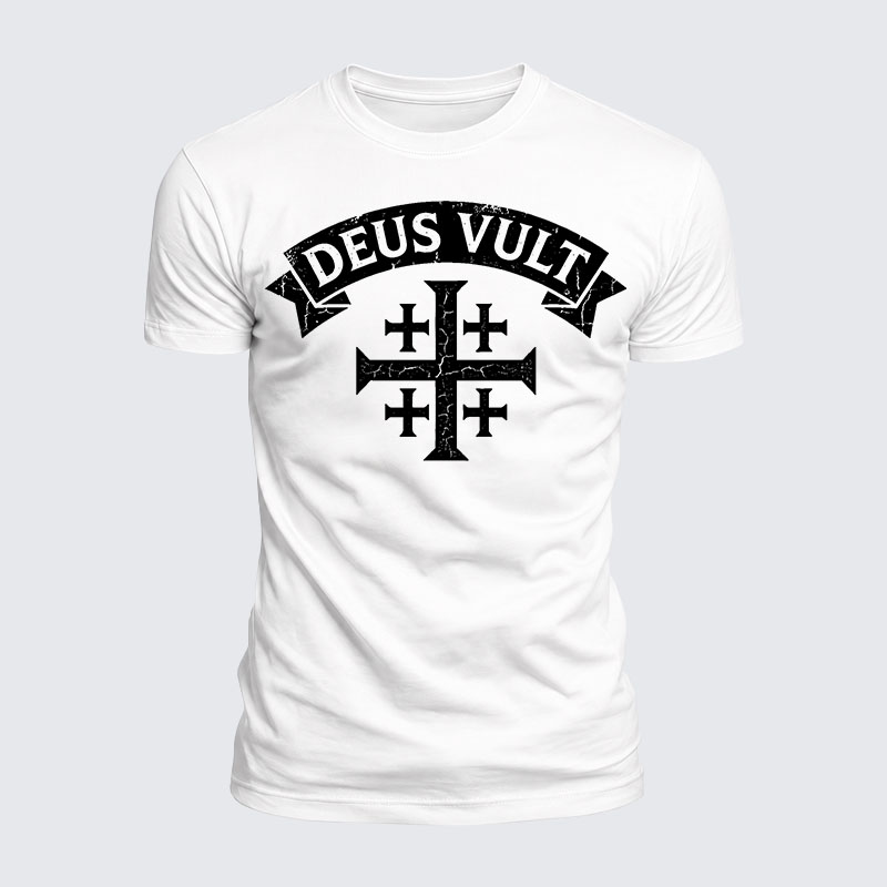 Deus Vult Jesus God Christian  – Luxe Mercerized Interlock Cotton Tee