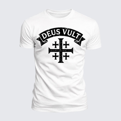 Deus Vult Jesus God Christian  – Luxe Mercerized Interlock Cotton Tee