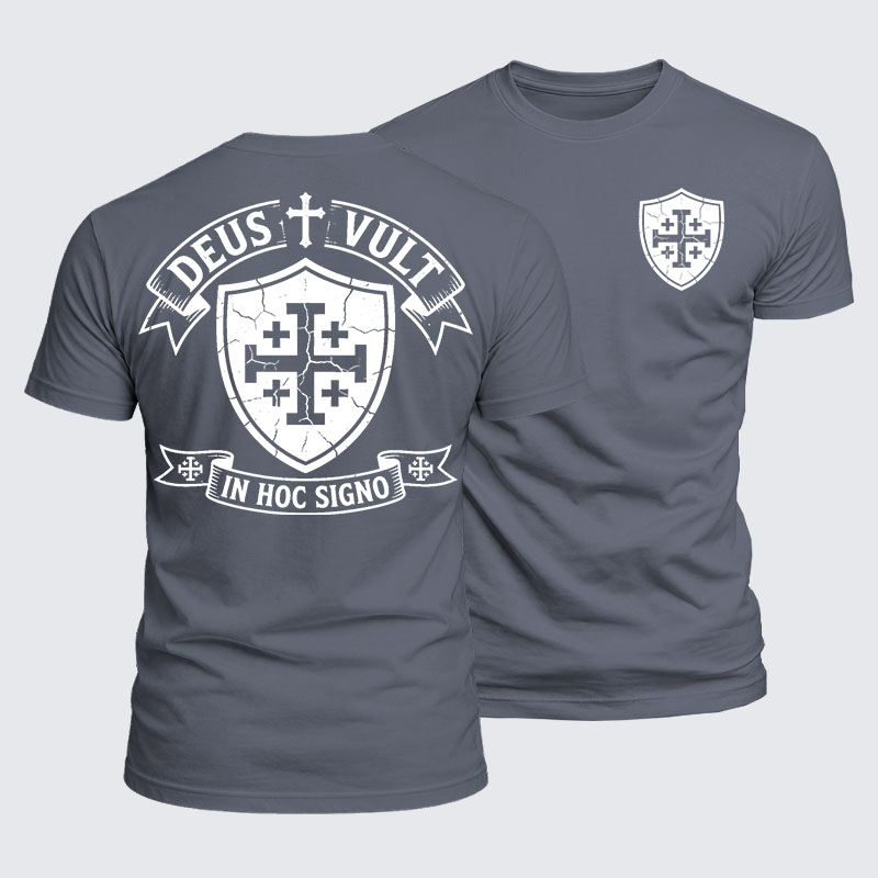 Deus Vult Jesus God Christian  – Luxe Mercerized Interlock Cotton Tee