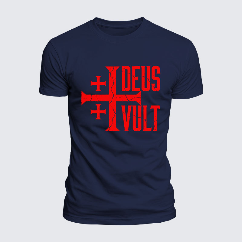 Deus Vult Jesus God Christian  – Luxe Mercerized Interlock Cotton Tee