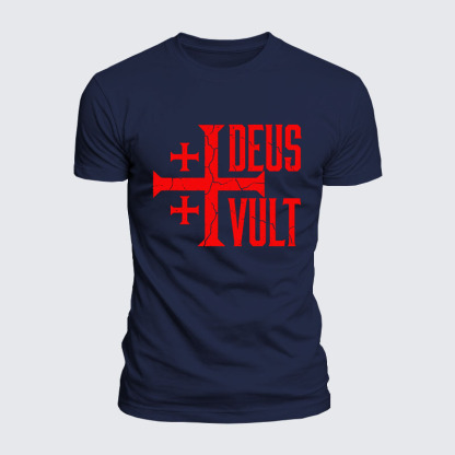 Deus Vult Jesus God Christian  – Luxe Mercerized Interlock Cotton Tee