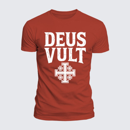 Deus Vult Jesus God Christian  – Luxe Mercerized Interlock Cotton Tee