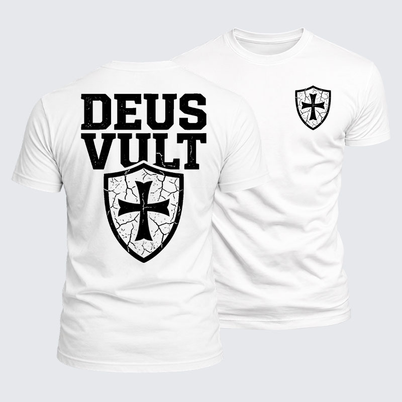 Deus Vult Jesus God Christian  – Luxe Mercerized Interlock Cotton Tee