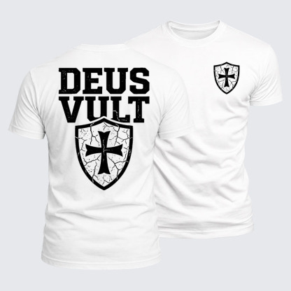 Deus Vult Jesus God Christian  – Luxe Mercerized Interlock Cotton Tee