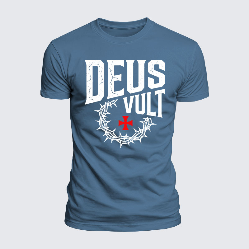 Deus Vult Jesus God Christian  – Luxe Mercerized Interlock Cotton Tee