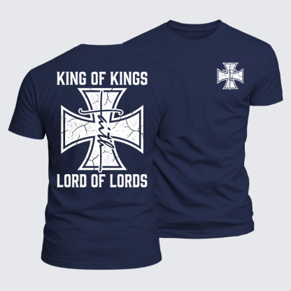 King Of Kings Lord Of Lords Jesus God Christian  – Luxe Mercerized Interlock Cotton Tee