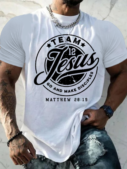 Team Jesus Go And Make Disciples Matthew Jesus God Christian Cotton T-Shirt
