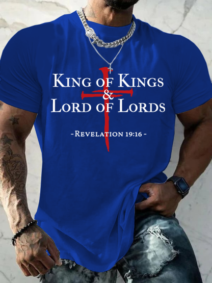 King of kings & Lord of Lords  Jesus God Christian Cotton T-Shirt