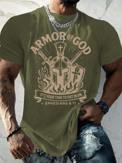 Armor Of God Jesus God Christian Cotton T-Shirt