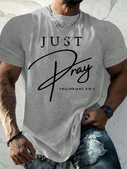 Just Pray Jesus God Christian Cotton T-Shirt
