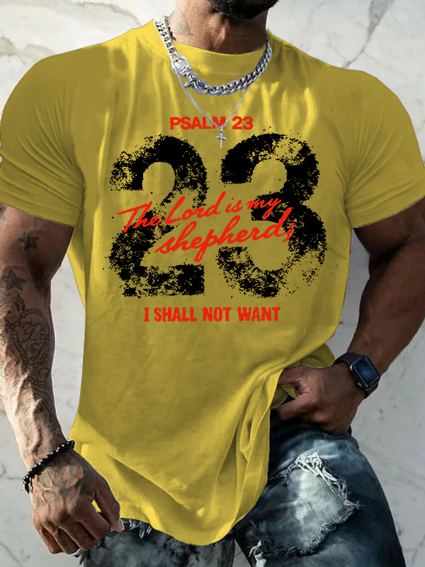 Psalm 23 Jesus God Christian Cotton T-Shirt
