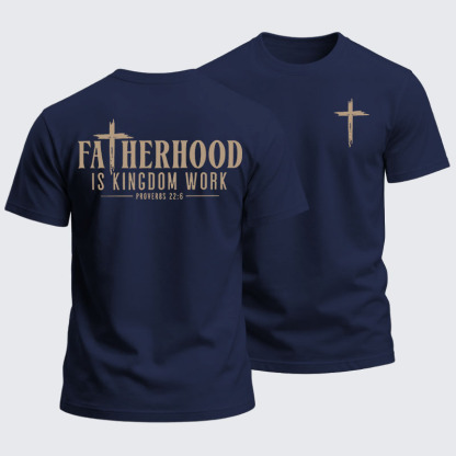 Heavyweight Cotton Tee - Fatherhood is Kingdom Work